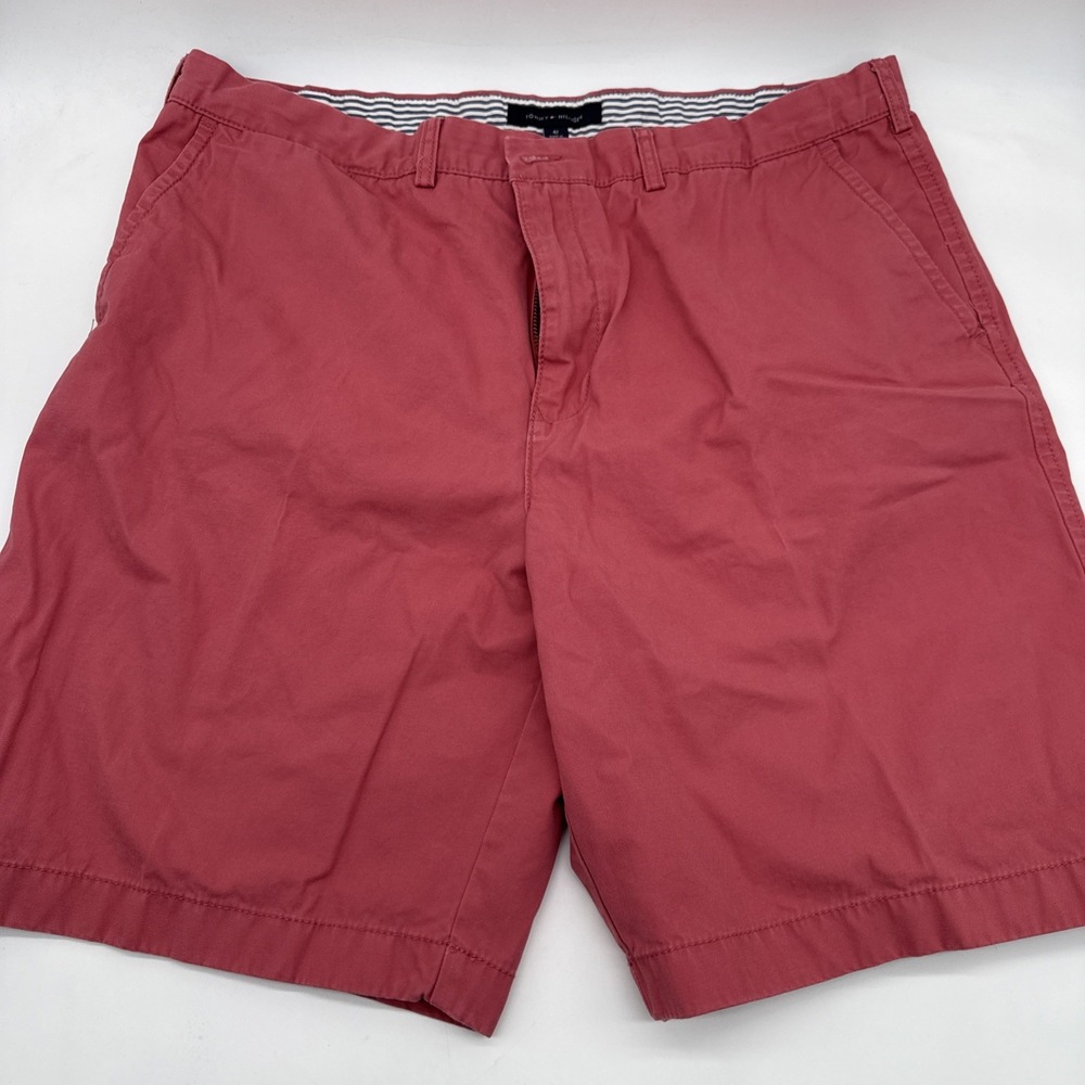 Vintage Tommy Hilfiger Men's Shorts Size 42 Burnt Red 100% Cotton